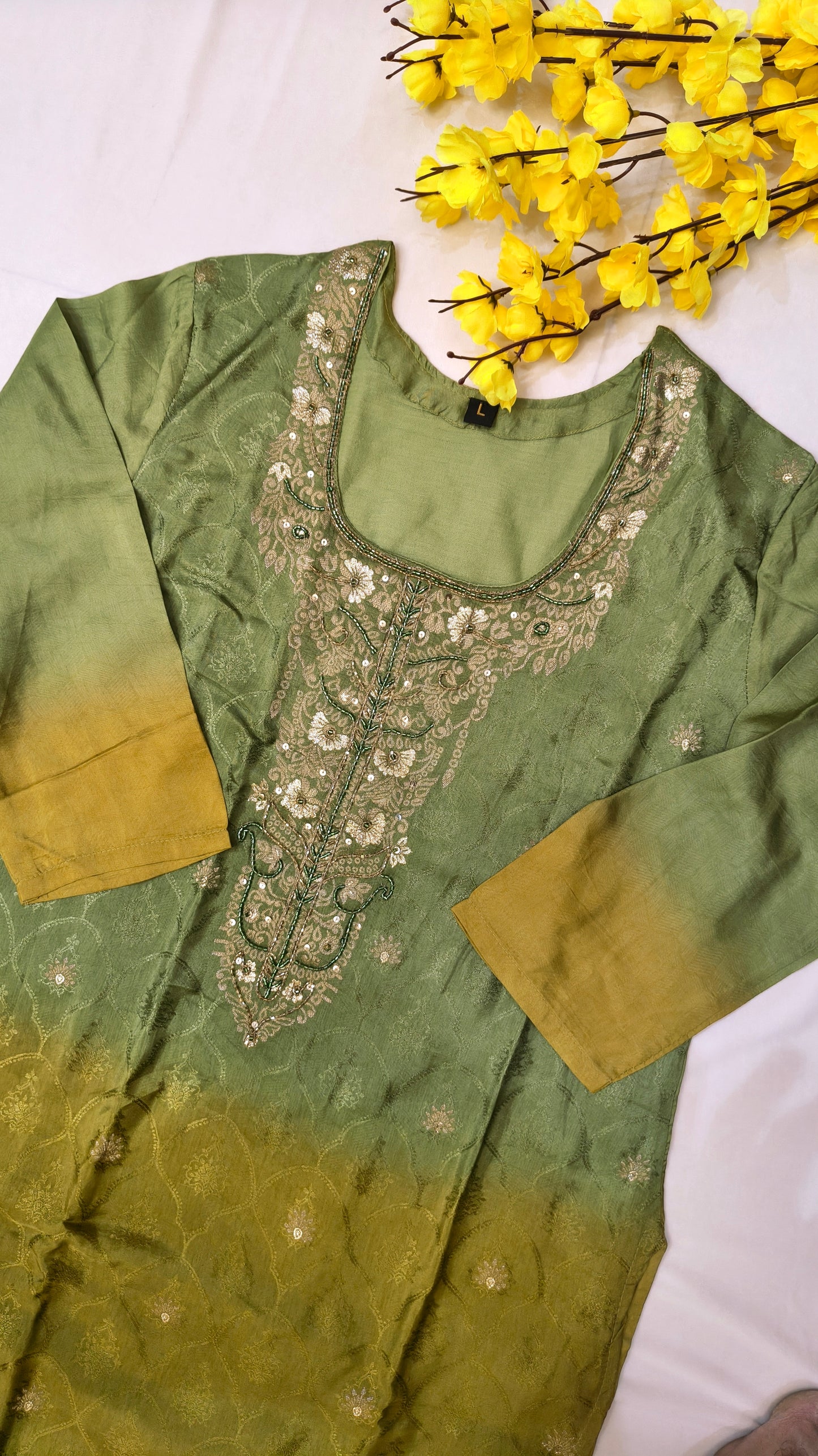 Premium Pure Crepe Suit with Fully Stitched Dupatta
