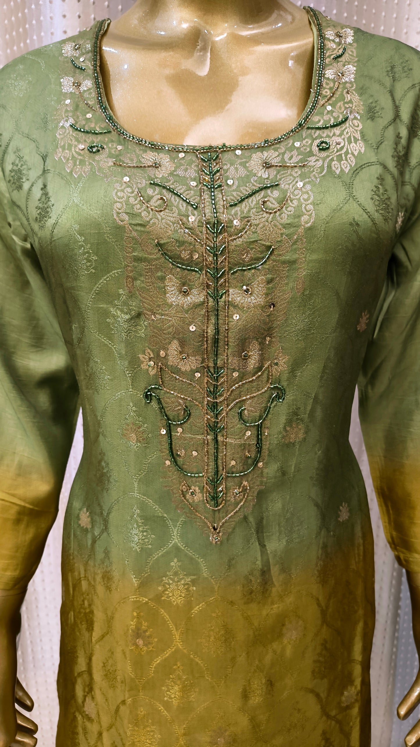 Premium Pure Crepe Suit with Fully Stitched Dupatta