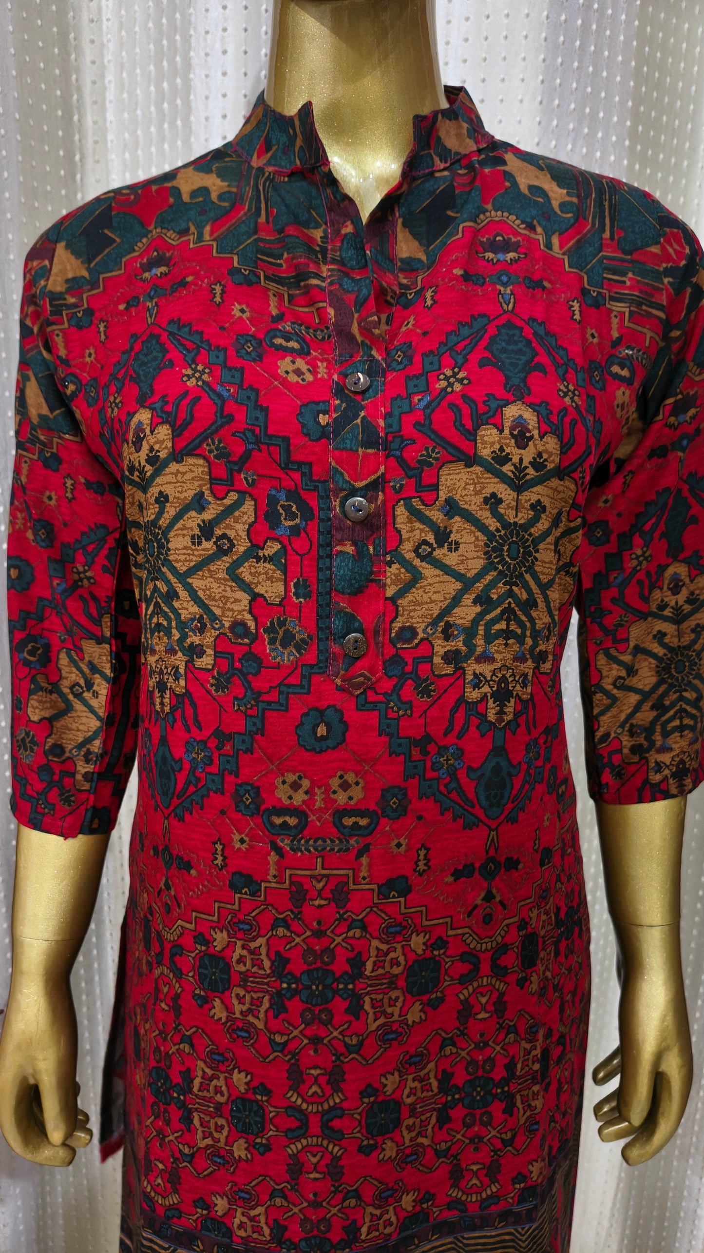 Beautiful Rayon Printed Multicolour Cord Set with Palazzo