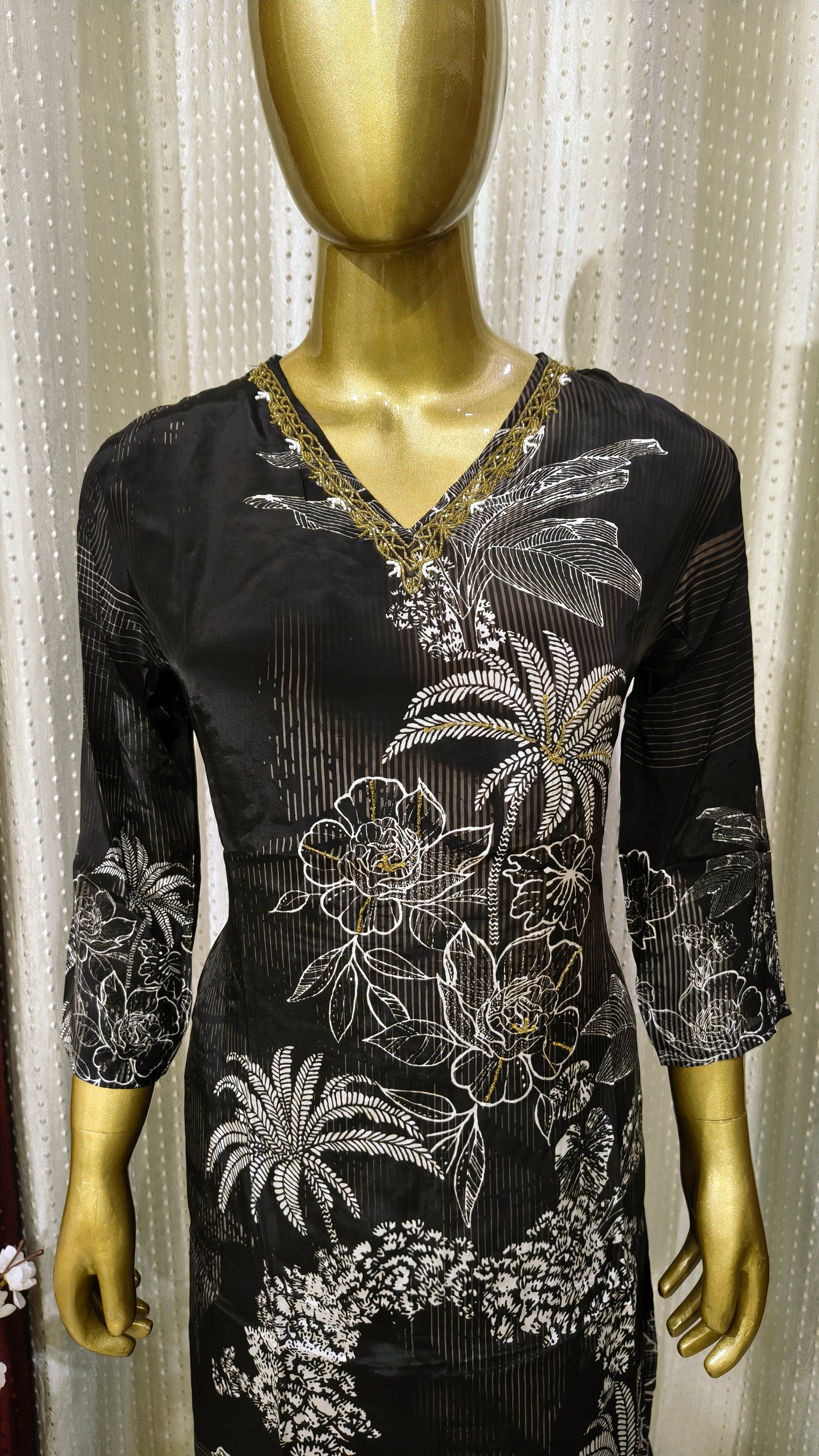 Premium Crepe Floral Print Design Suit with Hand work