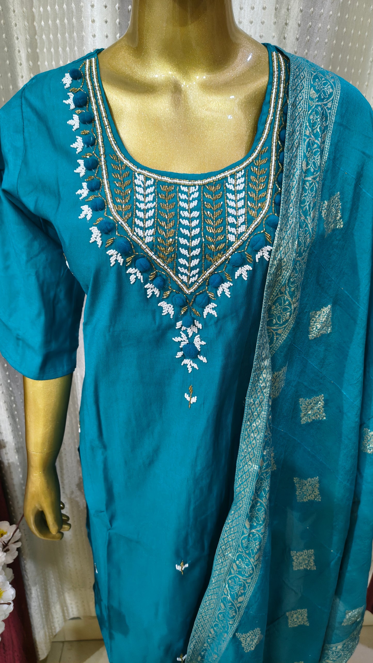 Beautiful Fully Hand Work Design Silk Suit