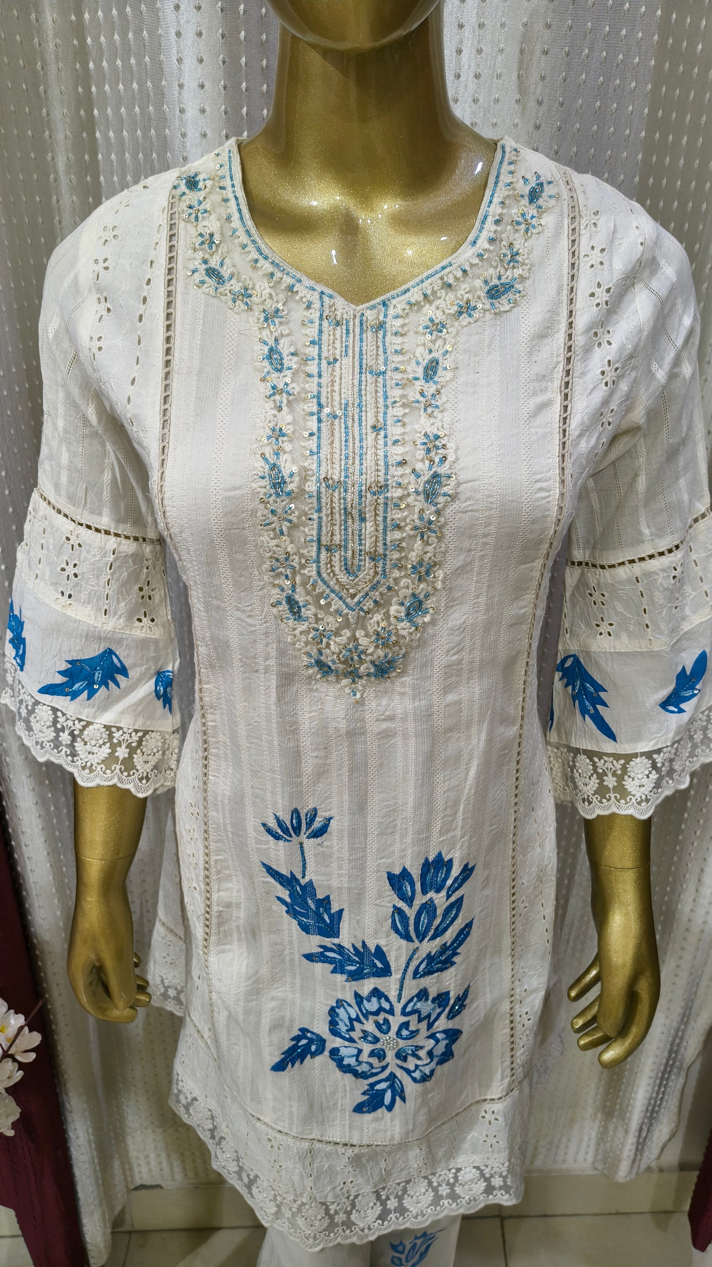 Premium Kora Cotton Brush Painted Suit with Cotton Dupatta