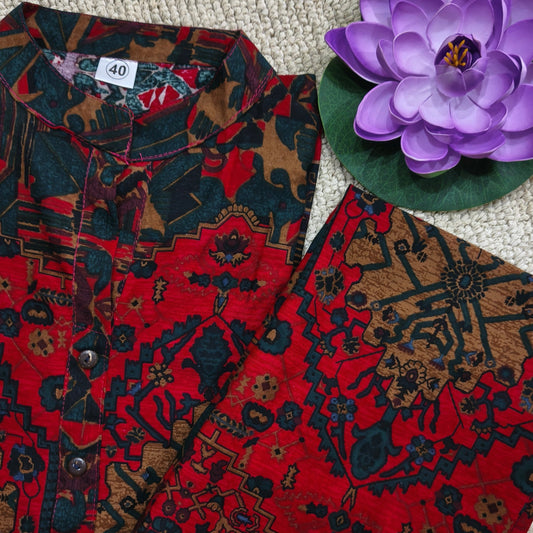 Beautiful Rayon Printed Multicolour Cord Set with Palazzo