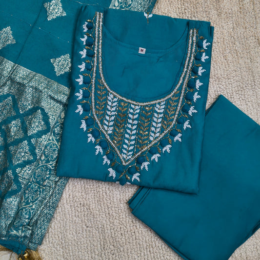 Beautiful Fully Hand Work Design Silk Suit